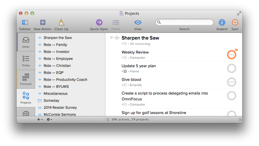 Tracking Roles in OmniFocus