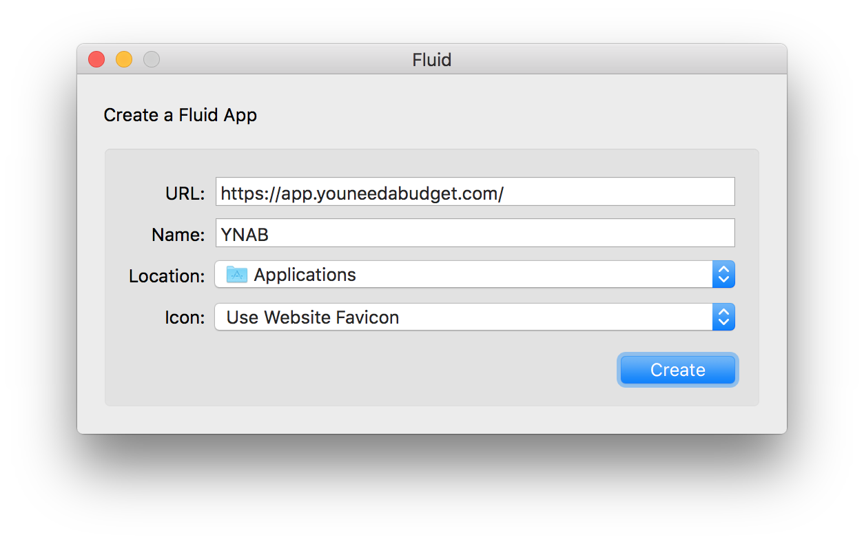 Creating a Fluid App for YNAB