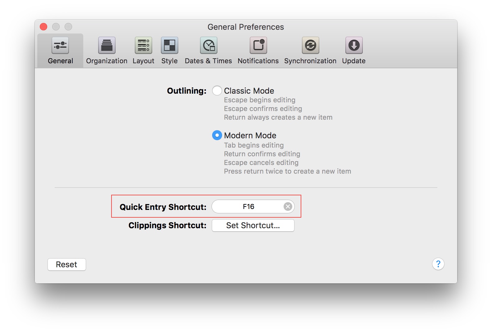 omnifocus keyboard shortcuts