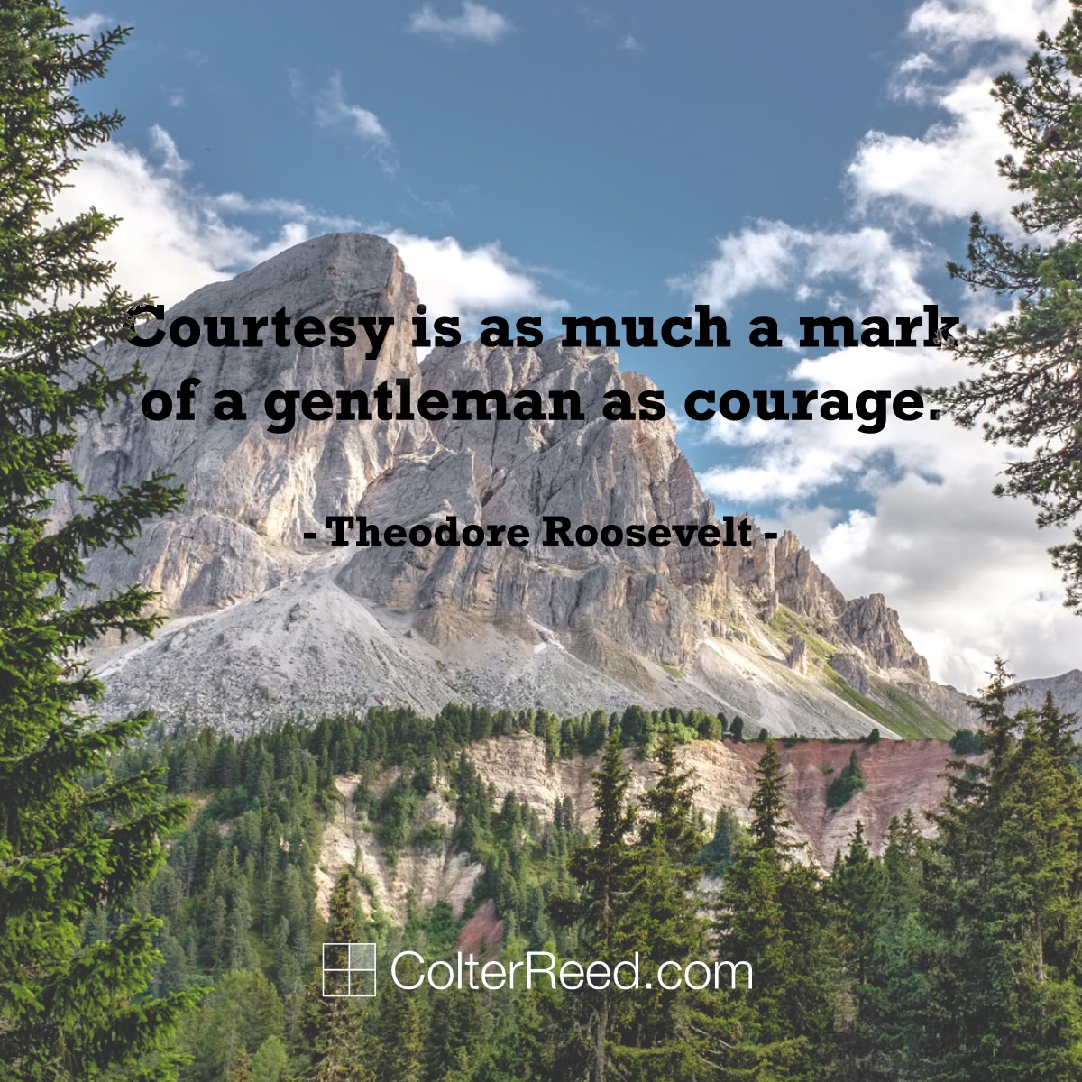 “Courtesy is as much a mark of a gentleman as courage.” —Theodore Roosevelt