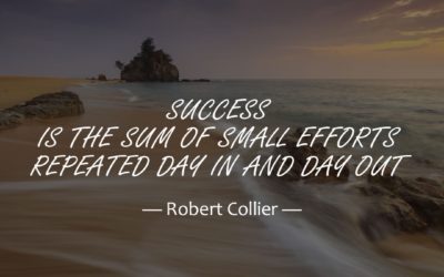 Success is the sum of small efforts repeated day in and day out. —Robert Collier