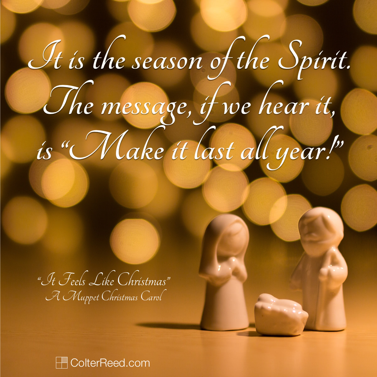 It is the season of the Spirit. The message, if we hear it, is “Make it last all year!”