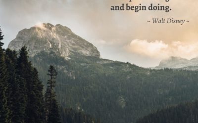 The way to get started is to quit talking and being doing. —Walt Disney