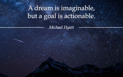 A dream is imaginable, but a goal is actionable. —Michael Hyatt