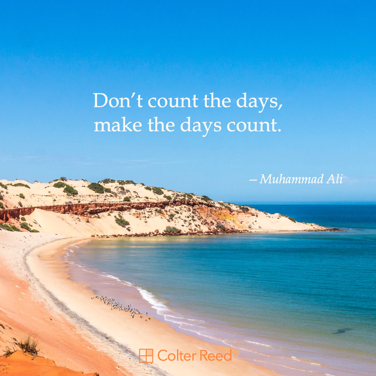 Don’t count the days, make the days count. —Muhammad Ali
