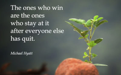 The ones who win are the ones who stay at it after everyone else has quit. —Michael Hyatt