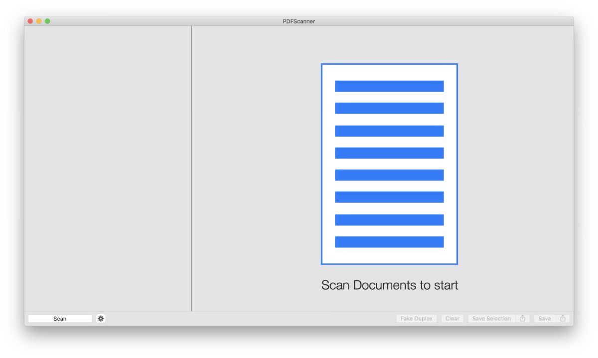 The PDFScanner main window