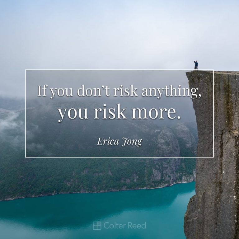 If you don’t risk anything, you risk more. —Erica Jong