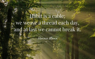 Habit is a cable; we weave a thread each day, and at last we cannot break it. —Horace Mann